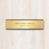 黒エレガント金ゴールドグモダンラマーテンプレート サインプレート (正面)