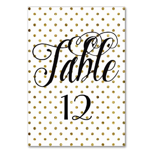 黒エレガント金ゴールドグラムドットテーブル番号 テーブルナンバー (正面)
