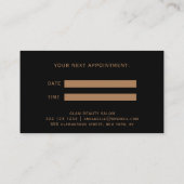 黒エレガント金ゴールドグラム毛立てヘアサロン 予約カード (裏面)