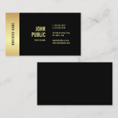 黒エレガント金ゴールドグラモダンマーテンプレートカッコいい 名刺 (正面/裏面)