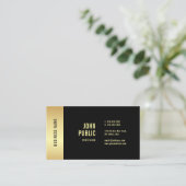 黒エレガント金ゴールドグラモダンマーテンプレートカッコいい 名刺 (スタンド正面)