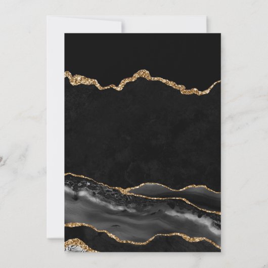 黒エレガント金ゴールドグリッターアゲート21歳 招待状 (裏面)