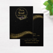 黒エレガント金ゴールドグリッターイヤリング表示カード (デスク)