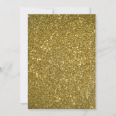 黒エレガント金ゴールドグリッター台本科卒業 招待状 (裏面)