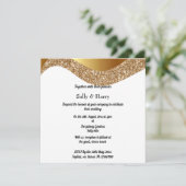 黒エレガント金ゴールドグリッター波 招待状 (スタンド正面)