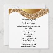 黒エレガント金ゴールドグリッター波 招待状 (正面)