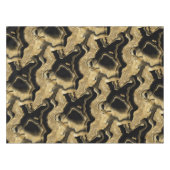 黒エレガント金ゴールドグリッター瑪瑙パターン テーブルクロス (正面(横))