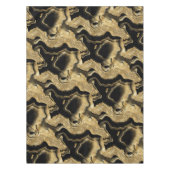 黒エレガント金ゴールドグリッター瑪瑙パターン テーブルクロス (正面)