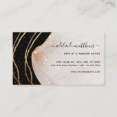 黒エレガント金ゴールドグリッター署名スクリプトエージェント 名刺 (裏面)