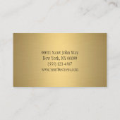 黒エレガント金ゴールドグリッター蝶 名刺 (裏面)