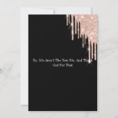 黒エレガント金ゴールドグリッター50th誕生日パーティー 招待状 (裏面)