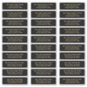 黒エレガント金ゴールドゲストリストの宛名ラベル シール (正面)