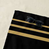 黒エレガント金ゴールドシパーソナライズされたックビーチタオル ビーチタオル (インサイチュ)