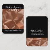 黒エレガント金ゴールドシルク手作りジュエリー作家 名刺 (正面/裏面)