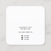 黒エレガント金ゴールドスクリプトスタッドイヤリング スクエア名刺 (裏面)