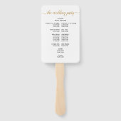 黒エレガント金ゴールドスクリプトミニマル結婚式 プログラム ハンドファン (裏面)