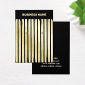 黒エレガント金ゴールドストライプのイヤリング表示カード (デスク)