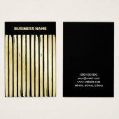 黒エレガント金ゴールドストライプのイヤリング表示カード (正面&裏面)
