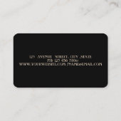 黒エレガント金ゴールドストライプのグリッター洗浄 名刺 (裏面)