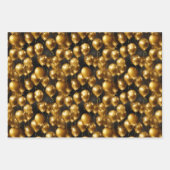 黒エレガント金ゴールドタイル模様 ラッピングペーパーシート (正面)