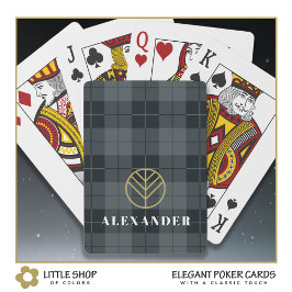 黒エレガント金ゴールドタータンチェックプレイドモノグラム トランプ