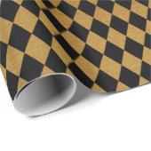 黒エレガント金ゴールドダイヤモンドパターンパーティーラップ ラッピングペーパー (ロールコーナー)