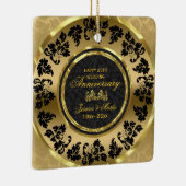 黒エレガント金ゴールドダマスク50周年記念 セラミックオーナメント (右)