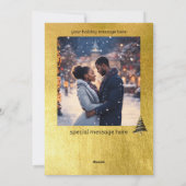 黒エレガント金ゴールドツモダンリー |写真クリスマス シーズンカード (裏面)