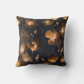 黒エレガント金ゴールドテラコッタフローラモノグラム クッション (裏面)