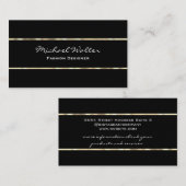 黒エレガント金ゴールドトリム 名刺 (正面/裏面)