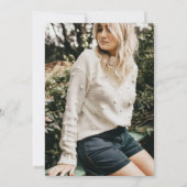 黒エレガント金ゴールドトレンディーアーチ写真卒業 案内状 (裏面)