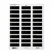 黒エレガント金ゴールドハート結婚差出人住所 ラベル (フルシート)