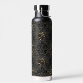 黒エレガント金ゴールドバラダマスクゴシック ウォーターボトル (左面)