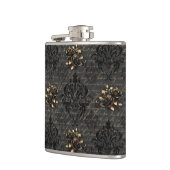 黒エレガント金ゴールドバラダマスクゴシック フラスク (左)