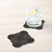 黒エレガント金ゴールドバラダマスクゴシック ペーパーコースター (インサイチュ)