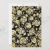 黒エレガント金ゴールドバラ30th誕生日パーティー 招待状 (裏面)