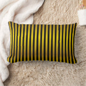 黒エレガント金ゴールドパタストライプーン ランバークッション (ブランケット)