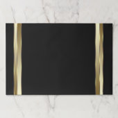 黒エレガント金ゴールドパーティー紙ランチョンマット ペーパーパッド (正面)