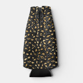 黒エレガント金ゴールドヒョウアニマルプリントCa ボトルクーラー (裏面)