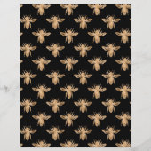 黒エレガント金ゴールドビーズパターンスクラップブック紙 (裏面)