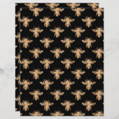 黒エレガント金ゴールドビーズパターンスクラップブック紙 (正面/裏面)