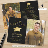 黒エレガント金ゴールドフェイクキャップ2枚の写真 案内状