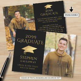 黒エレガント金ゴールドフェイクキャップ2枚の写真 案内状