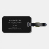 黒エレガント金ゴールドフェイククラウン ラゲッジタグ (裏面横)