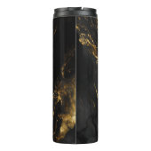 黒エレガント金ゴールドフェイクグリッター大理石モノグラム タンブラー (裏面)