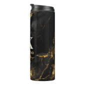 黒エレガント金ゴールドフェイクグリッター大理石モノグラム タンブラー (回転右)