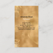 黒エレガント金ゴールドフェイクグリッター大理石モノグラム 名刺 (裏面)