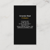 黒エレガント金ゴールドフェイクグリッター大理石モノグラム 名刺 (裏面)