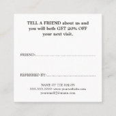 黒エレガント金ゴールドフェイクハート美しいサロン 紹介カード (裏面)