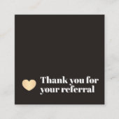 黒エレガント金ゴールドフェイクハート美しいサロン 紹介カード (正面)